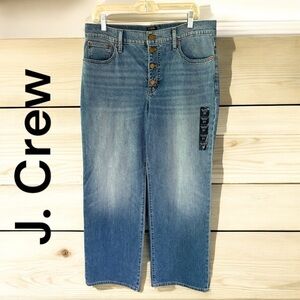 J. Crew-NWT women’s full length wide leg jeans. Size 31 or 12. Button fly. NEW!